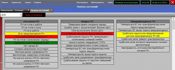 ПТК «АСМиУ»: Панель состояний